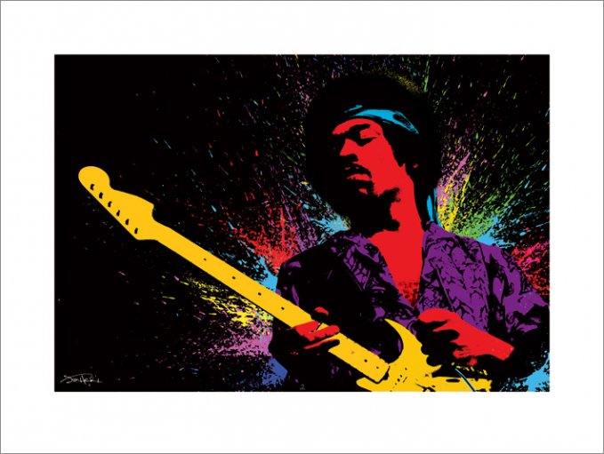 Jimi Hendrix Paint 60x80cm Art Print