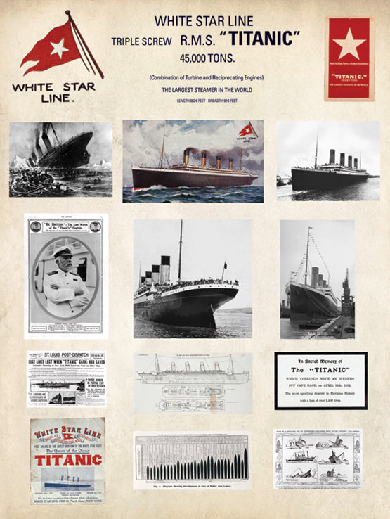 Titanic Collage 60x80cm Art Print