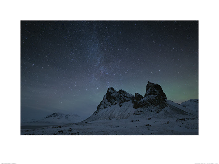David Clapp Starry Night Eystrahorn Mountains Iceland 60x80cm Art Print