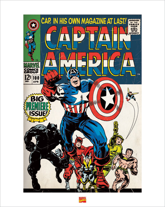 Captain America Premier Cover 40x50cm Art Print
