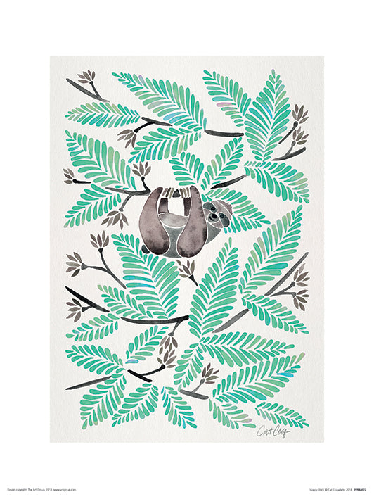 Happy Sloth 30x40cm Animal Print