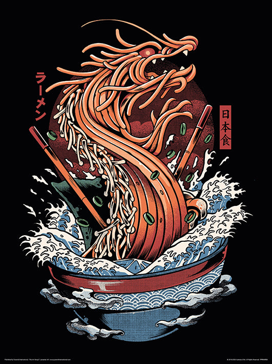 Ilustrata Dragon Ramen 30x40cm Art Print