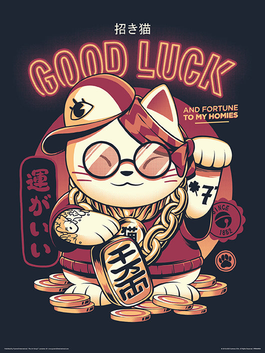 Ilustrata Good Luck Cat 30x40cm Art Print