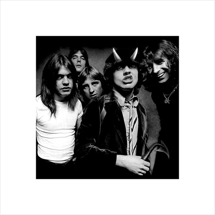 AC/DC Highway To Hell Black And White 40x40cm Art Print