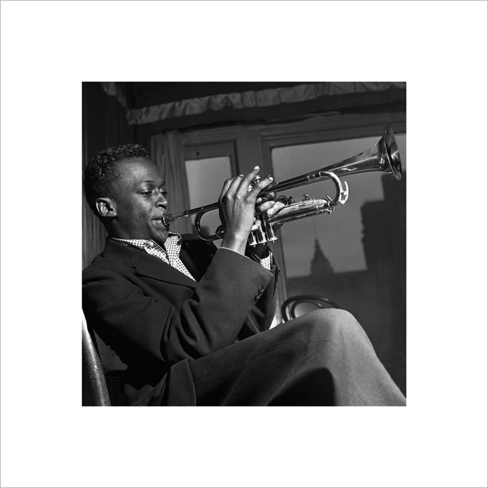 Miles Davis New York 1952 Black And White 40x40cm Art Print