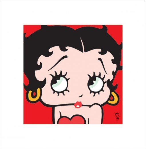 Betty Boop Red 40x40cm Art Print
