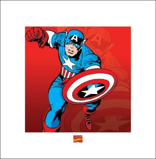 Captain America Marvel Comics 40x40cm Art Print