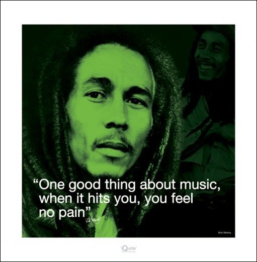 Bob Marley Music Quote 40x40cm Art Print