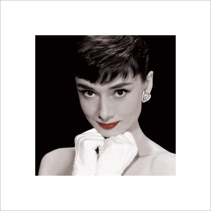 Audrey Hepburn Red Lips 40x40cm Art Print