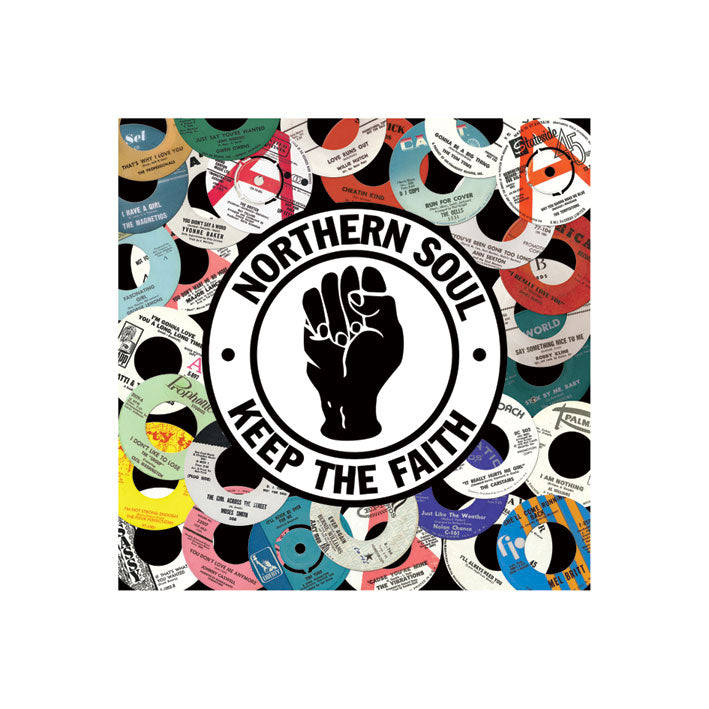 Northern Soul Keep The Faith Record Labels 40x40cm Art Print