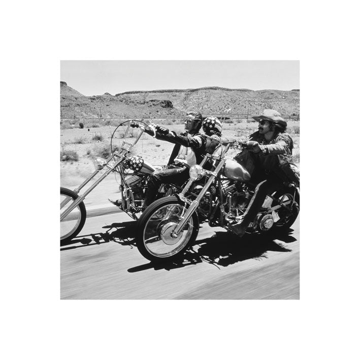 Easy Rider Motorbikes Black And White 40x40cm Art Print