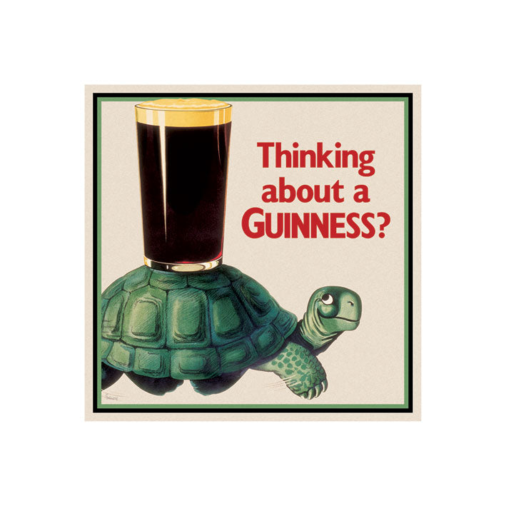 Guinness Tortoise Thinking About A Guinness 40x40cm Art Print
