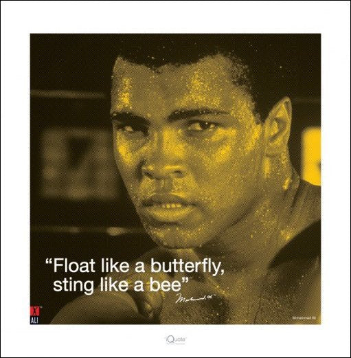 Muhammad Ali Sting Like A Bee Quote 40x40cm Art Print