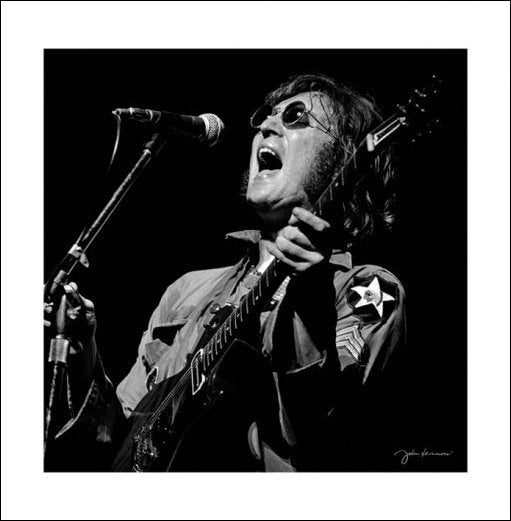 John Lennon Live In Concert Black And White 40x40cm Art Print