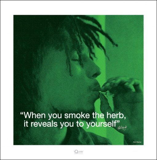 Bob Marley Herb Quote 40x40cm Art Print