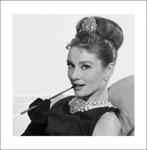 Audrey Hepburn Cigarette 40x40cm Art Print