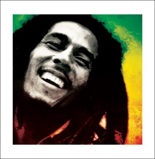 Bob Marley Paint 40x40cm Art Print