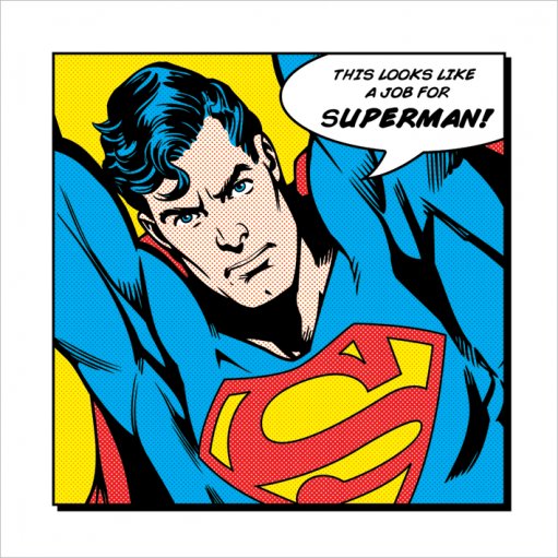 Superman Looks Like A Job Quote 40x40cm Art Print