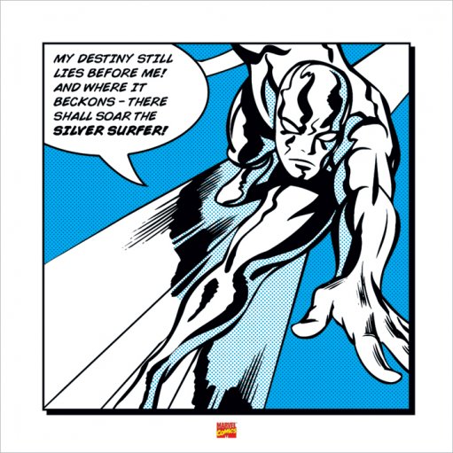 Silver Surfer Marvel Comics My Destiny Quote 40x40cm Art Print