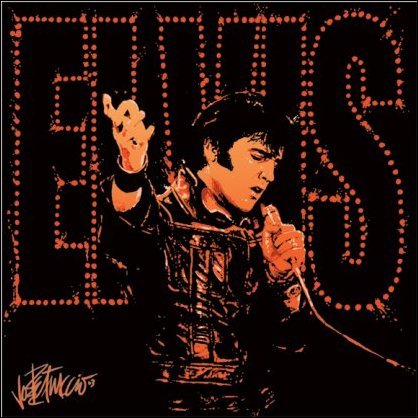Elvis Presley 1968 Live Colour 40x40cm Art Print