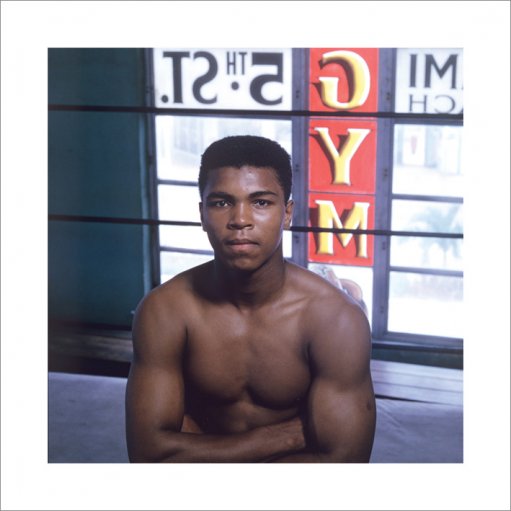 Muhammad Ali Gym Window Colour 40x40cm Art Print