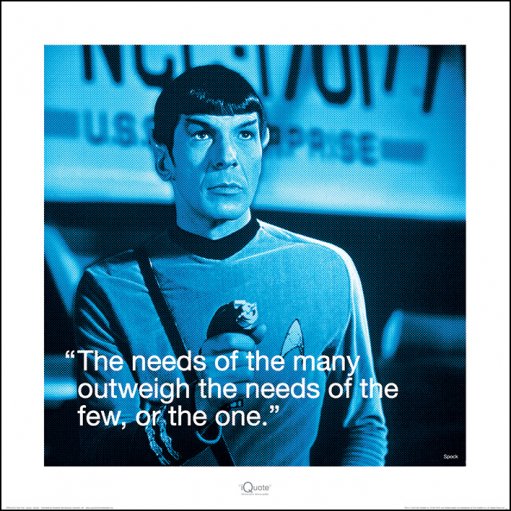 Star Trek Spock Needs Quote 40x40cm Art Print