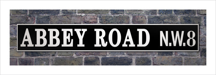 Abbey Road N.W.8 Colour Street Sign 33x95cm Art Print