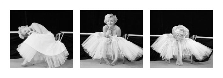 Marilyn Monroe Ballerina Triptych 33x95cm Art Print