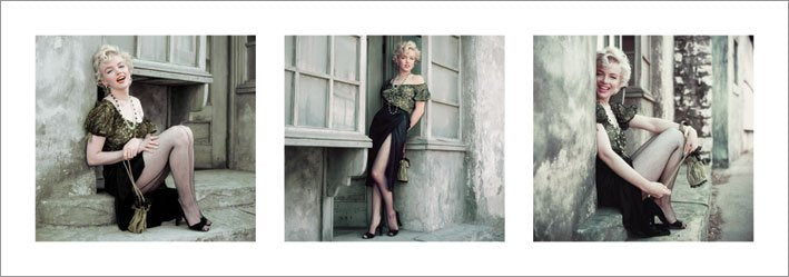 Marilyn Monroe The Parisian Series Gypsy Triptych 33x95cm Art Print