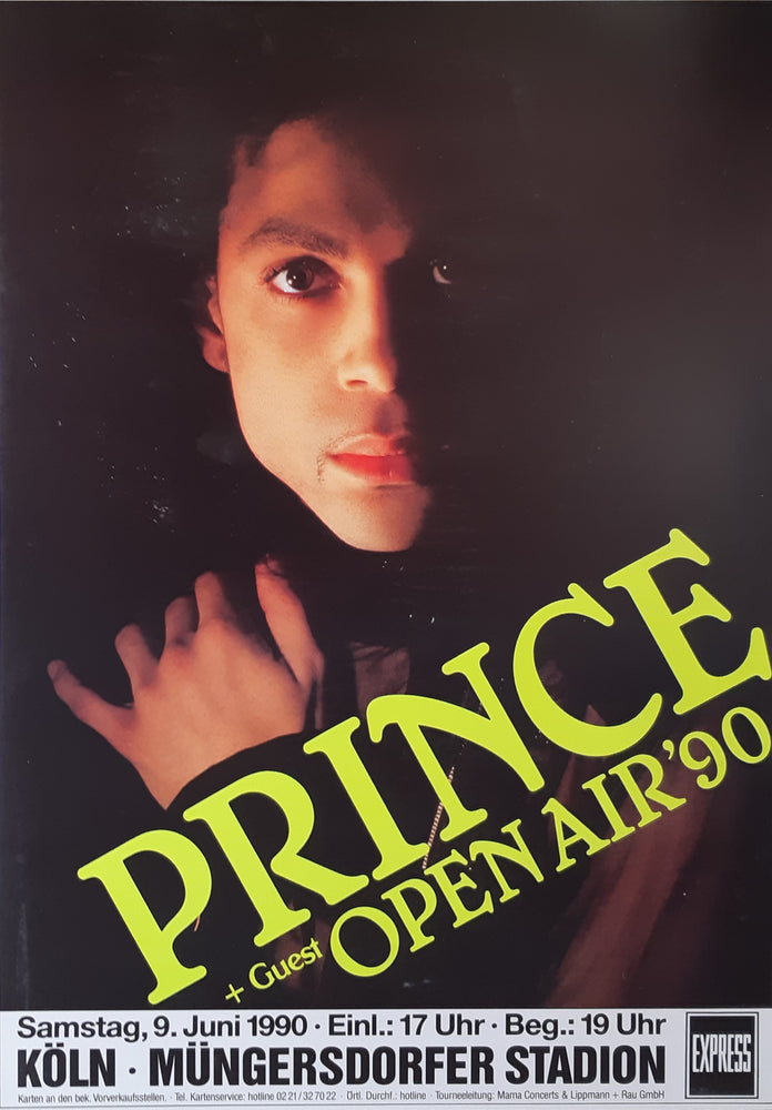 Prince Open Air '90 Concert June 1990 Koln Germany Tour Poster Blockmount