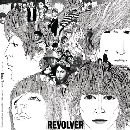 The Beatles Revolver Album 80mm Square Vinyl Sticker
