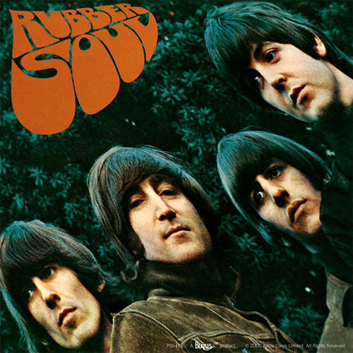 The Beatles Rubber Soul Album 80mm Square Vinyl Sticker