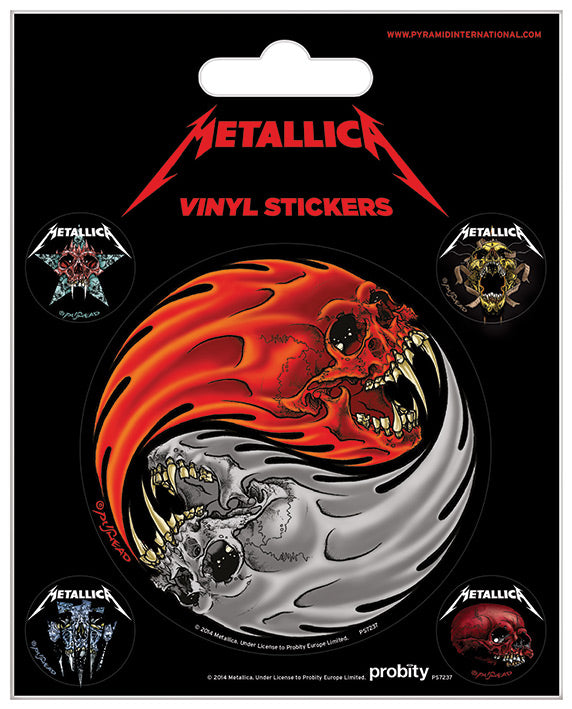 Metallica Yin And Yang Skulls Vinyl Sticker Pack