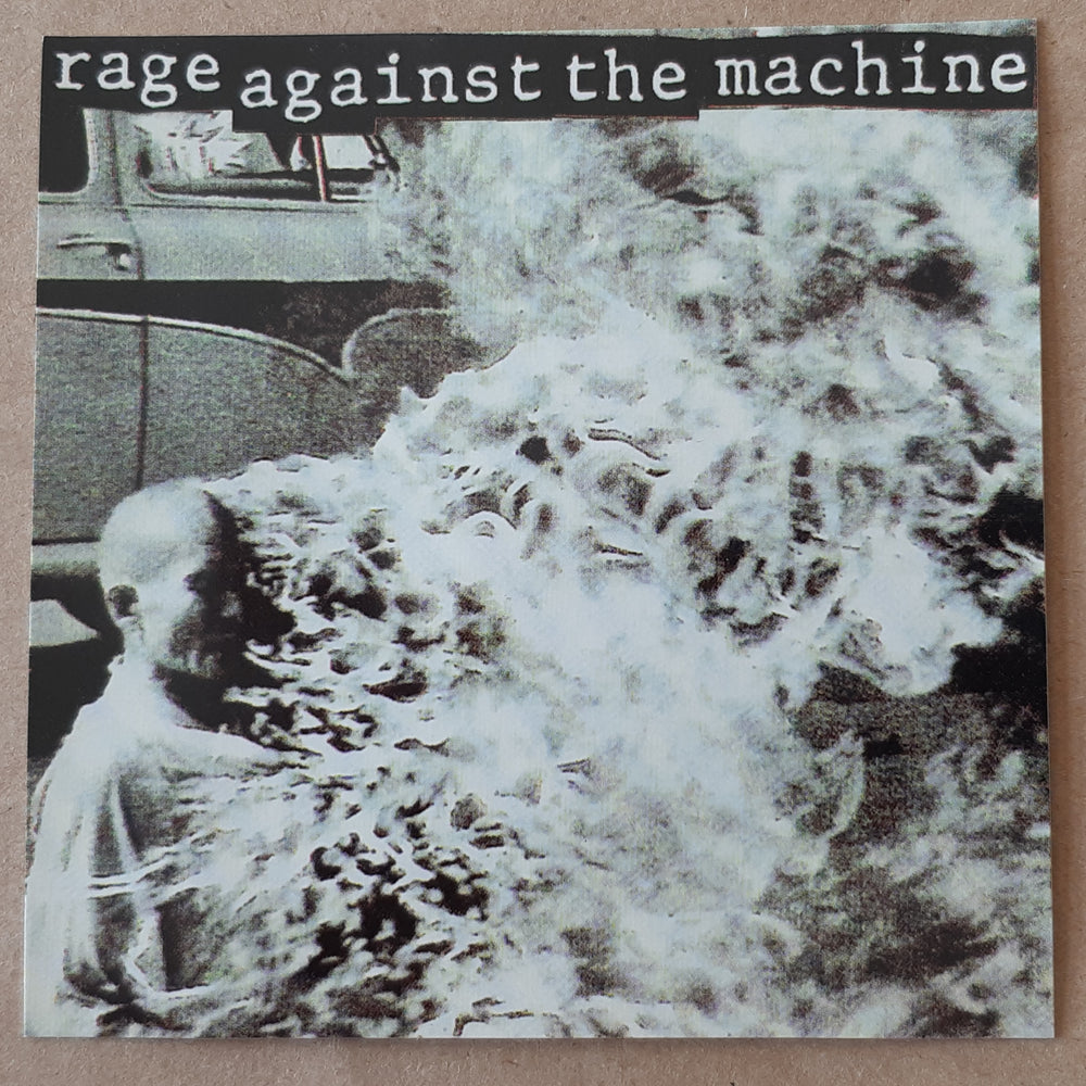 Rage Against The Machine Burning Monk 10cm Square Vinyl Sticker