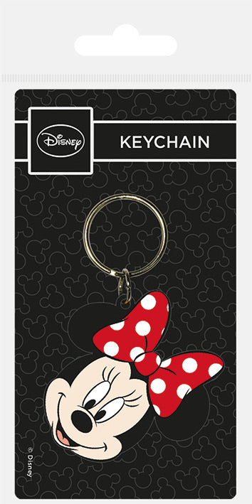 Minnie Mouse Head Rubber Keychain