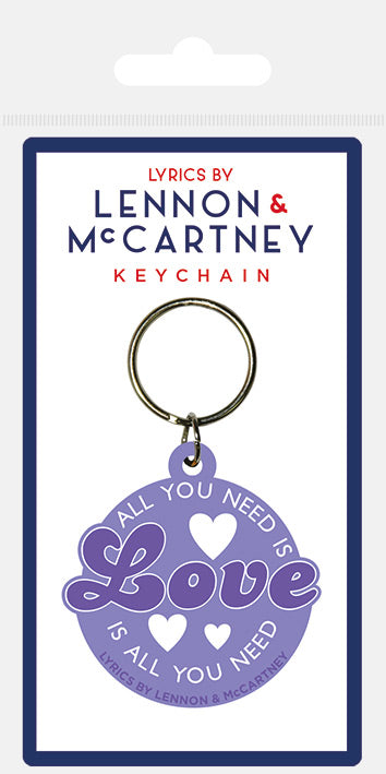 All You Need Is Love Lennon McCartney Lyric Rubber Keychain