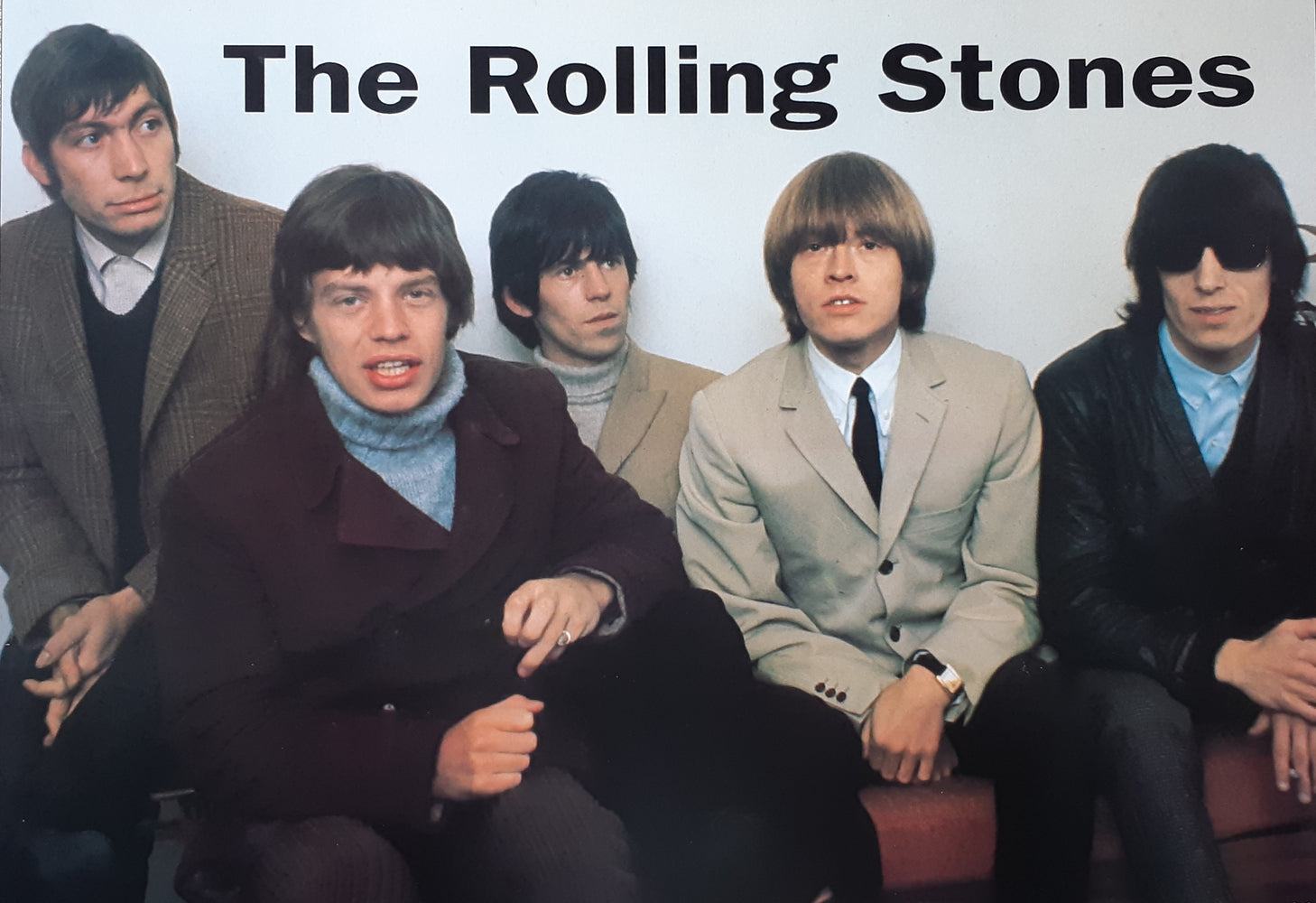 The Rolling Stones 1965 Colour Group Shot Maxi Poster Blockmount
