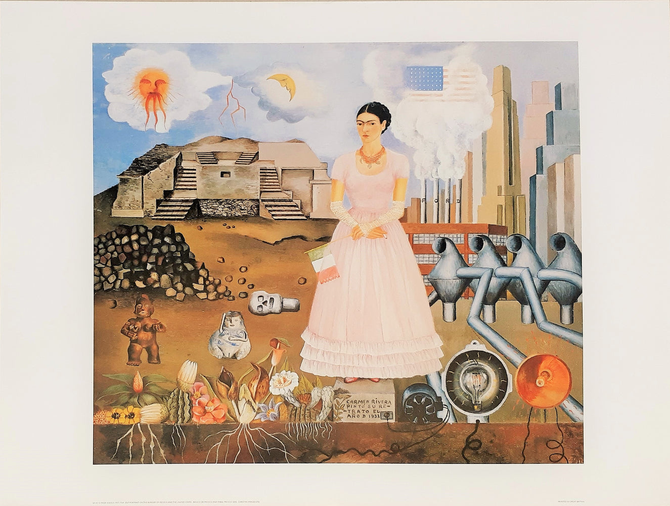 Frida Kahlo Self Portrait On The Border Of Mexico And The USA 1932 60x80cm Art Print