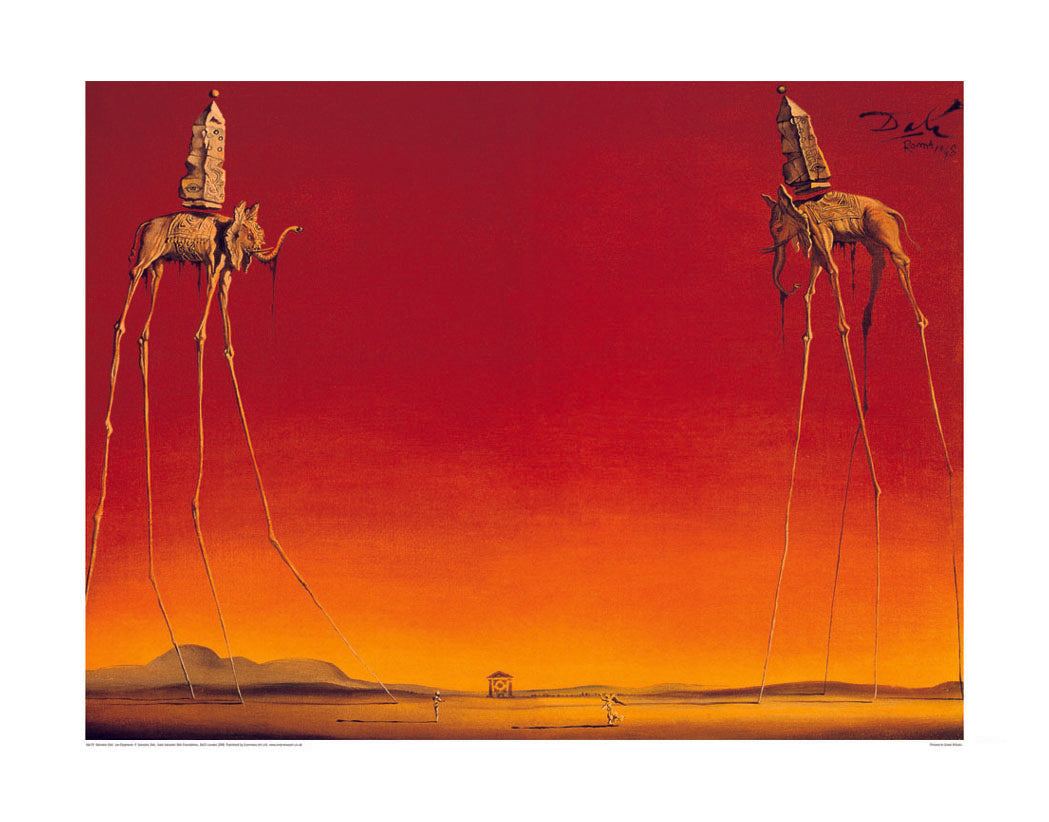 Salvador Dali Les Elephants 1948 60x80cm Art Print