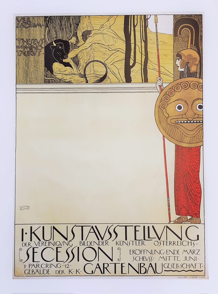 Gustav Klimt Poster For The First Exhibition Of The Secession 1898 60x80cm Art Print