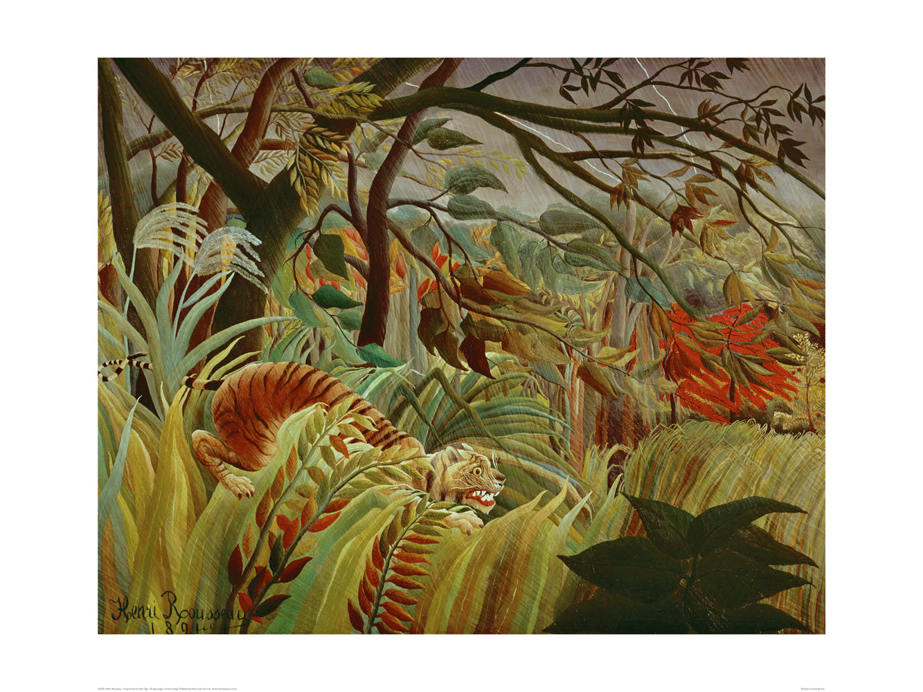 Henri Rousseau Tiger In A Tropical Storm 1891 60x80cm Art Print