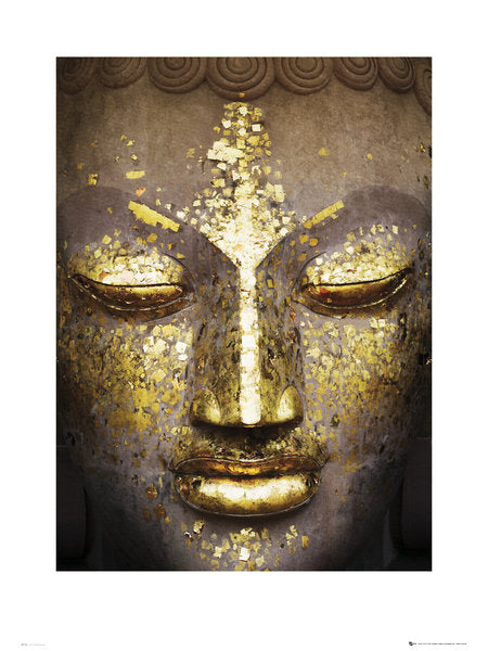 Buddah Golden Face 60x80cm Art Print