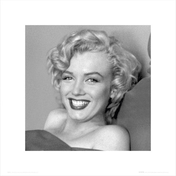 Marilyn Monroe Smile Black and White 40x40cm Art Print
