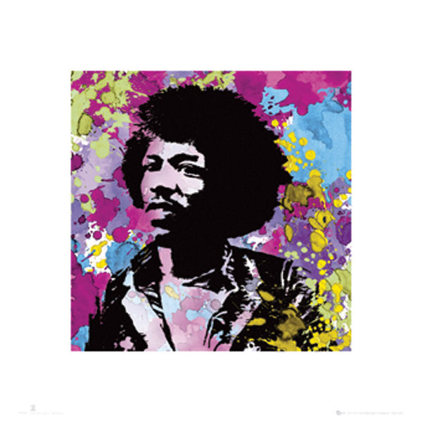 Jimi Hendrix Colours 40x40cm Art Print