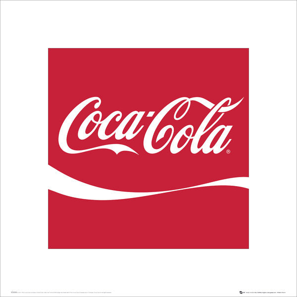 Coca Cola Ribbon Logo Red 40x40cm Art Print