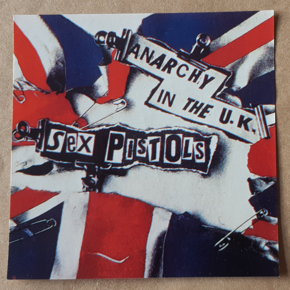 Sex Pistols Anarchy In The UK Flag 10cm Square Vinyl Sticker