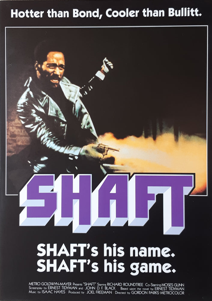 Shaft Hotter Than Bond Cooler Than Bullitt Film Score Maxi Poster Blockmount