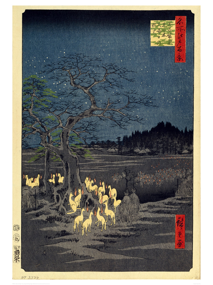Hiroshige New Year's Eve Foxes Meeting At Oji 1857 60x80cm Art Print