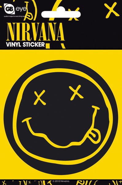 Nirvana Smiley Face Vintage Circular Vinyl Sticker