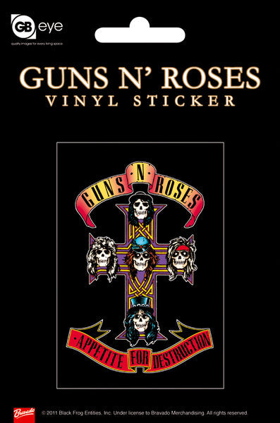 Guns N' Roses Appetite For Destruction Vintage Vinyl Sticker